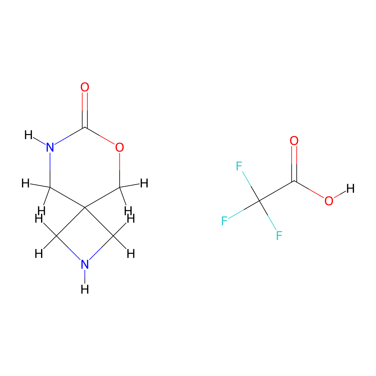6-Oxa-2,8-diazaspiro[3.5]nonan-7-one; trifluoroacetic acid molecular structure, CAS 2913280-01-8