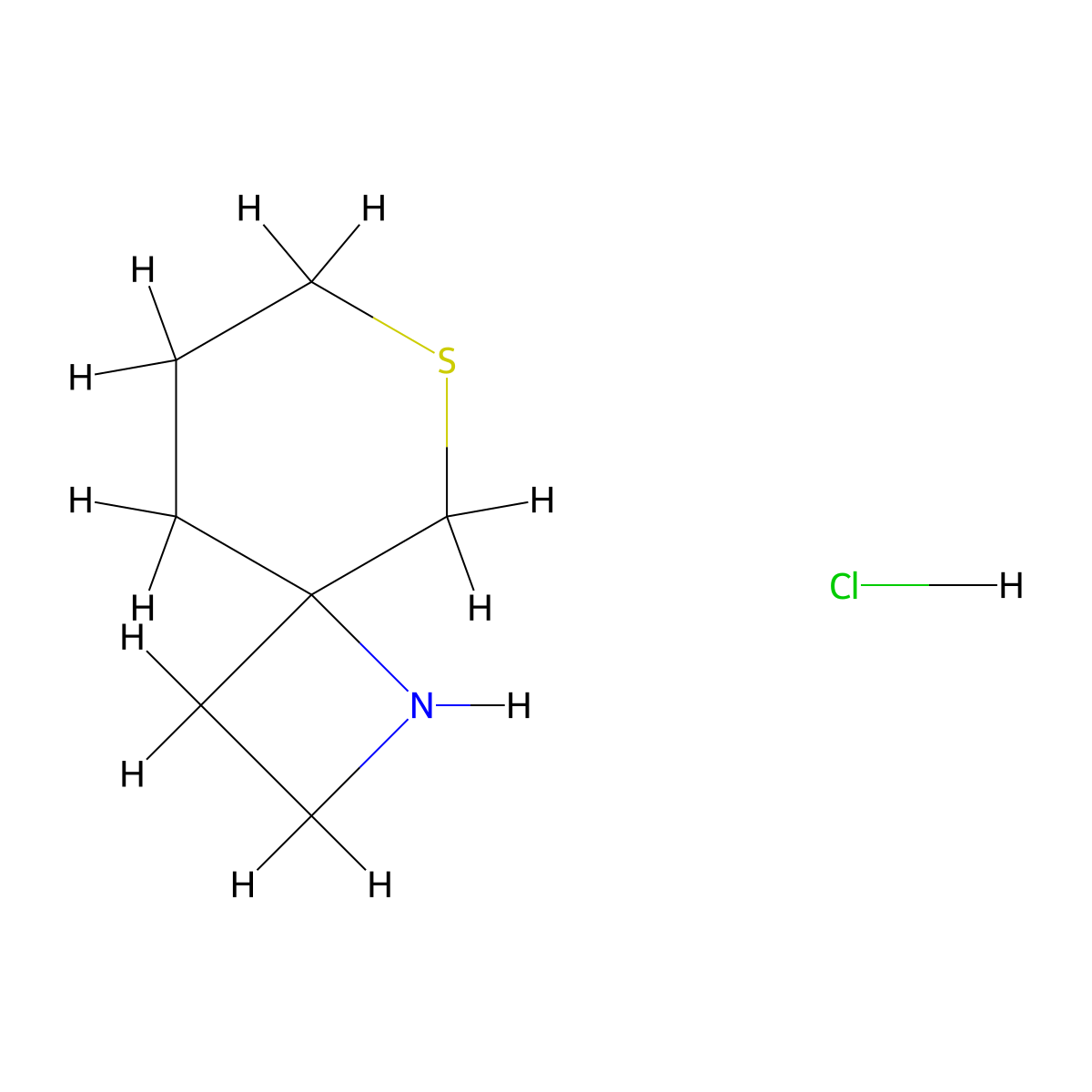 6-Thia-1-azaspiro[3.5]nonane hydrochloride molecular structure, CAS 2913280-02-9