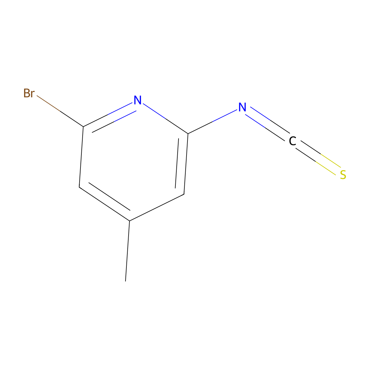 2-Bromo-6-isothiocyanato-4-methylpyridine molecular structure, CAS 2913280-06-3