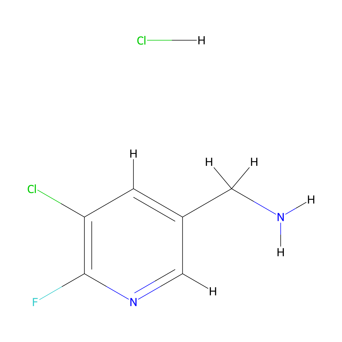 1-(5-Chloro-6-fluoropyridin-3-yl)methanamine hydrochloride molecular structure, CAS 2913280-07-4