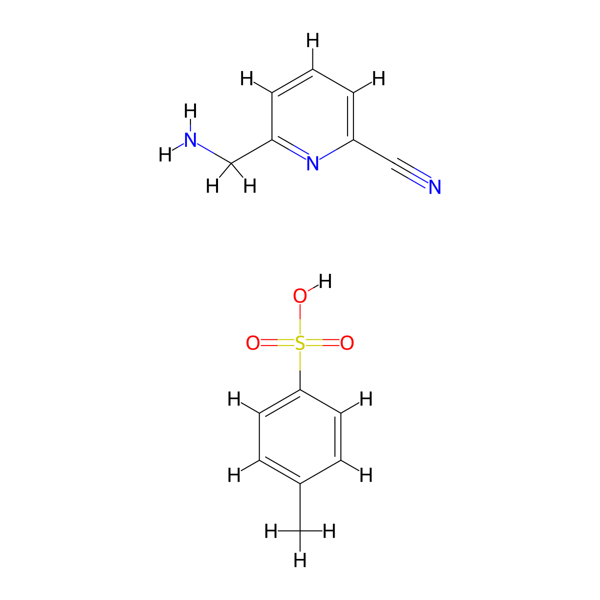 6-(Aminomethyl)pyridine-2-carbonitrile, 4-methylbenzene-1-sulfonic acid molecular structure, CAS 2913280-14-3