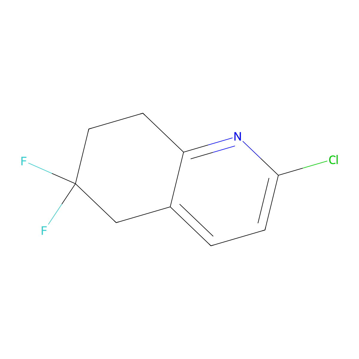 2-Chloro-6,6-difluoro-5,6,7,8-tetrahydroquinoline molecular structure, CAS 2913280-18-7