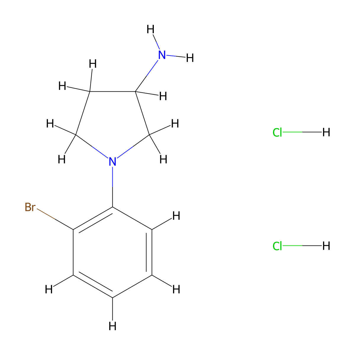 1-(2-Bromophenyl)pyrrolidin-3-amine dihydrochloride molecular structure, CAS 2913280-20-1