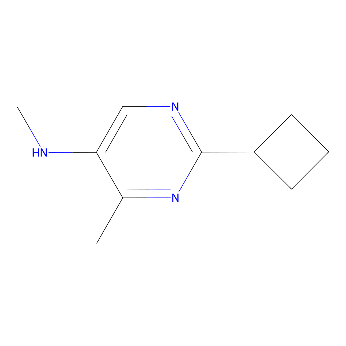 2-cyclobutyl-N,4-dimethylpyrimidin-5-amine molecular structure, CAS 2913280-21-2