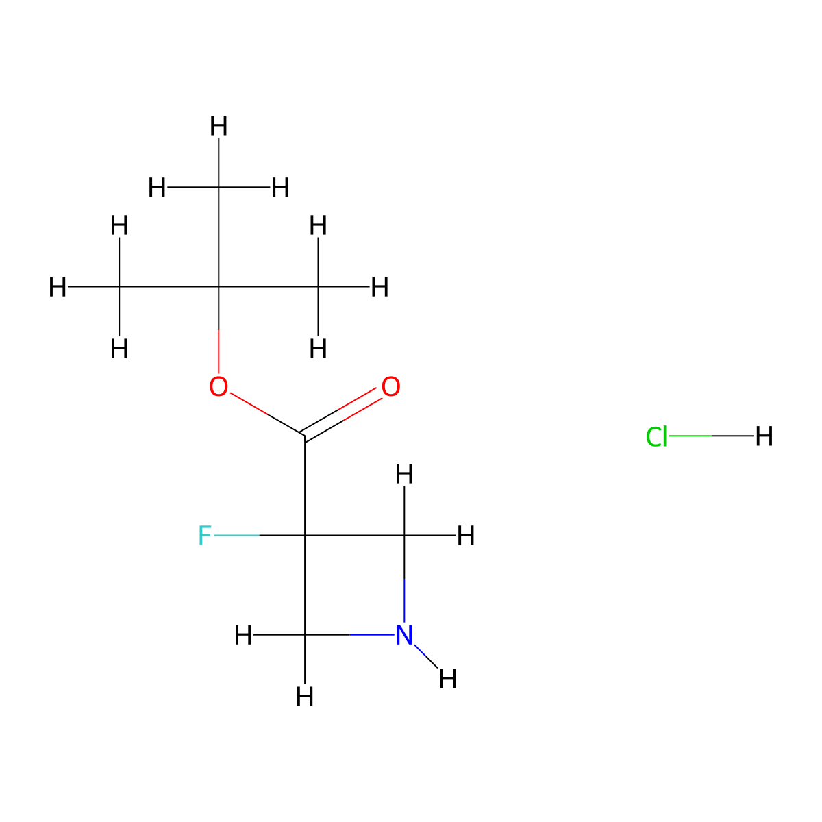 Tert-butyl 3-fluoroazetidine-3-carboxylate hydrochloride molecular structure, CAS 2913280-24-5