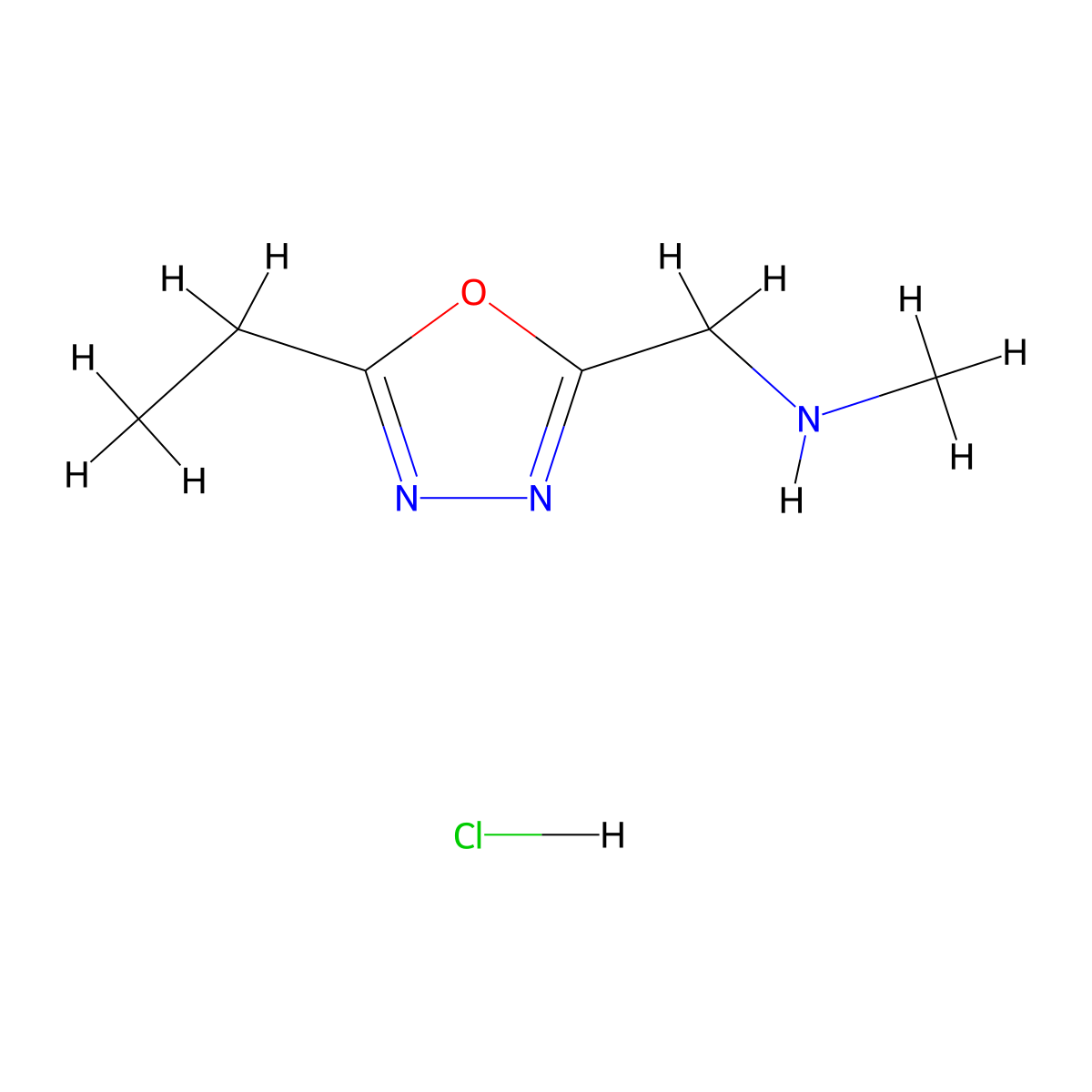 [(5-Ethyl-1,3,4-oxadiazol-2-yl)methyl](methyl)amine hydrochloride molecular structure, CAS 2913280-25-6