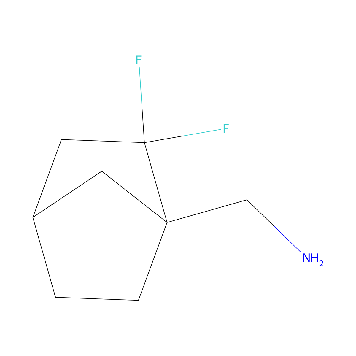 1-{2,2-Difluorobicyclo[2.2.1]heptan-1-yl}methanamine molecular structure, CAS 2913280-28-9