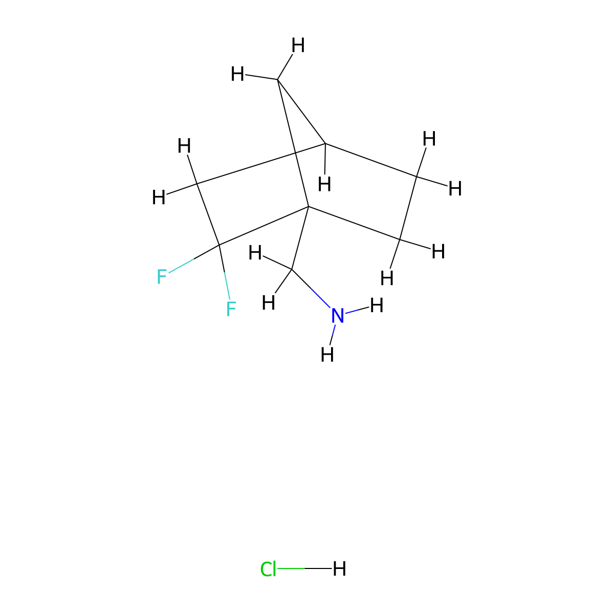 1-{2,2-Difluorobicyclo[2.2.1]heptan-1-yl}methanamine hydrochloride molecular structure, CAS 2913280-29-0