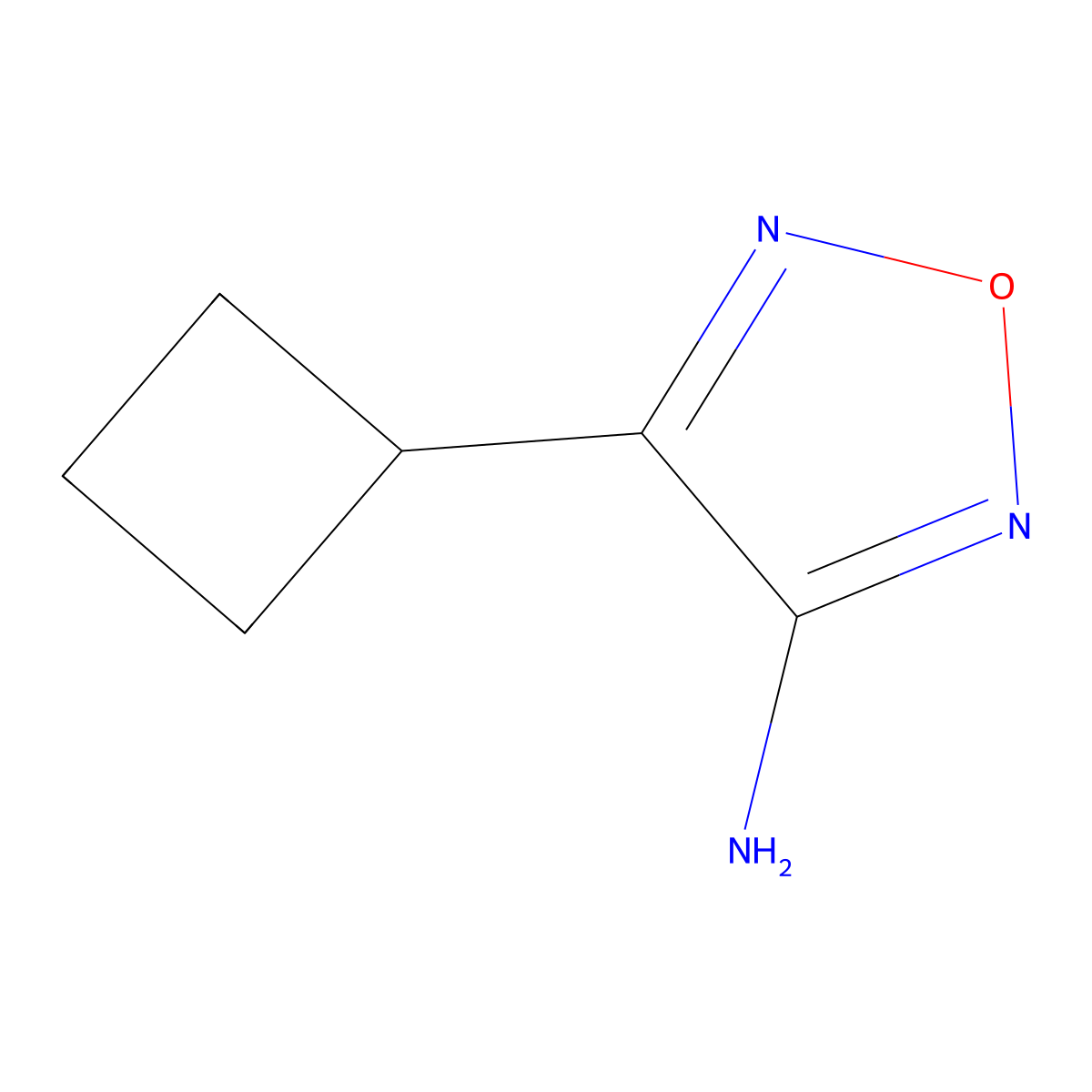 4-Cyclobutyl-1,2,5-oxadiazol-3-amine molecular structure, CAS 2913280-31-4