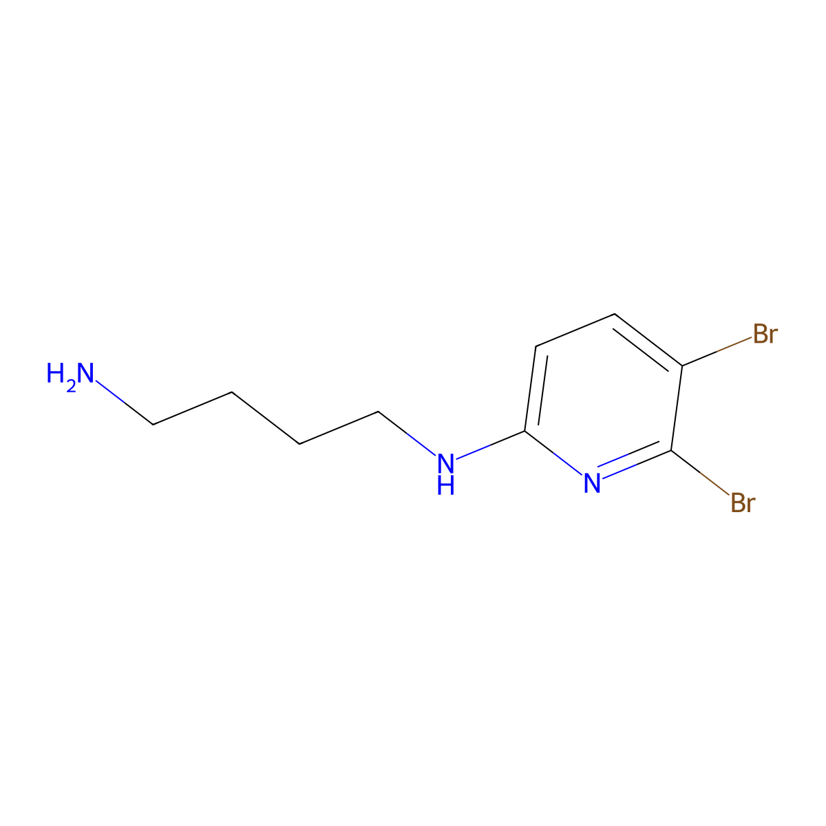 N1-(5,6-dibromopyridin-2-yl)butane-1,4-diamine molecular structure, CAS 2913280-33-6