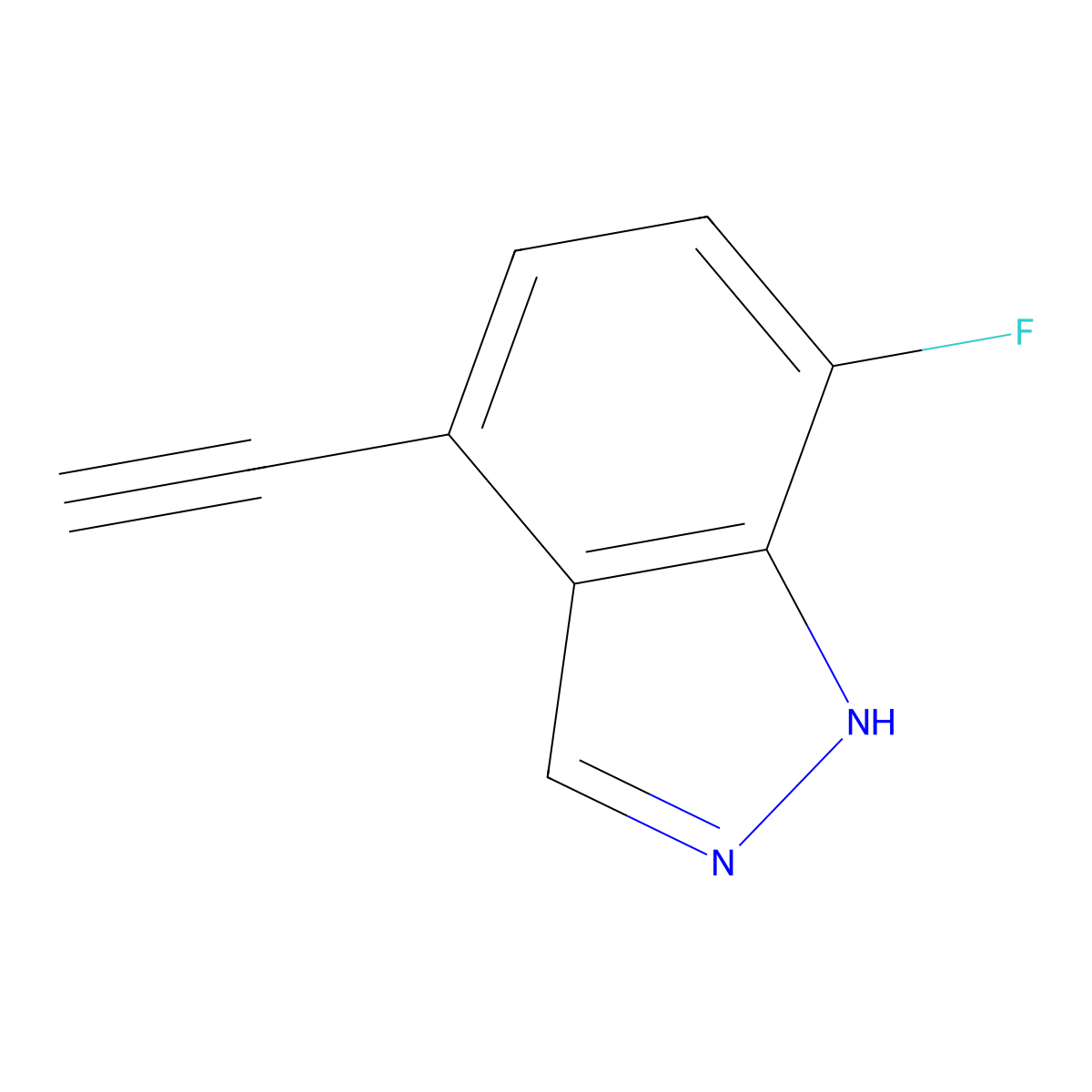 4-ethynyl-7-fluoro-1H-indazole molecular structure, CAS 2913280-38-1