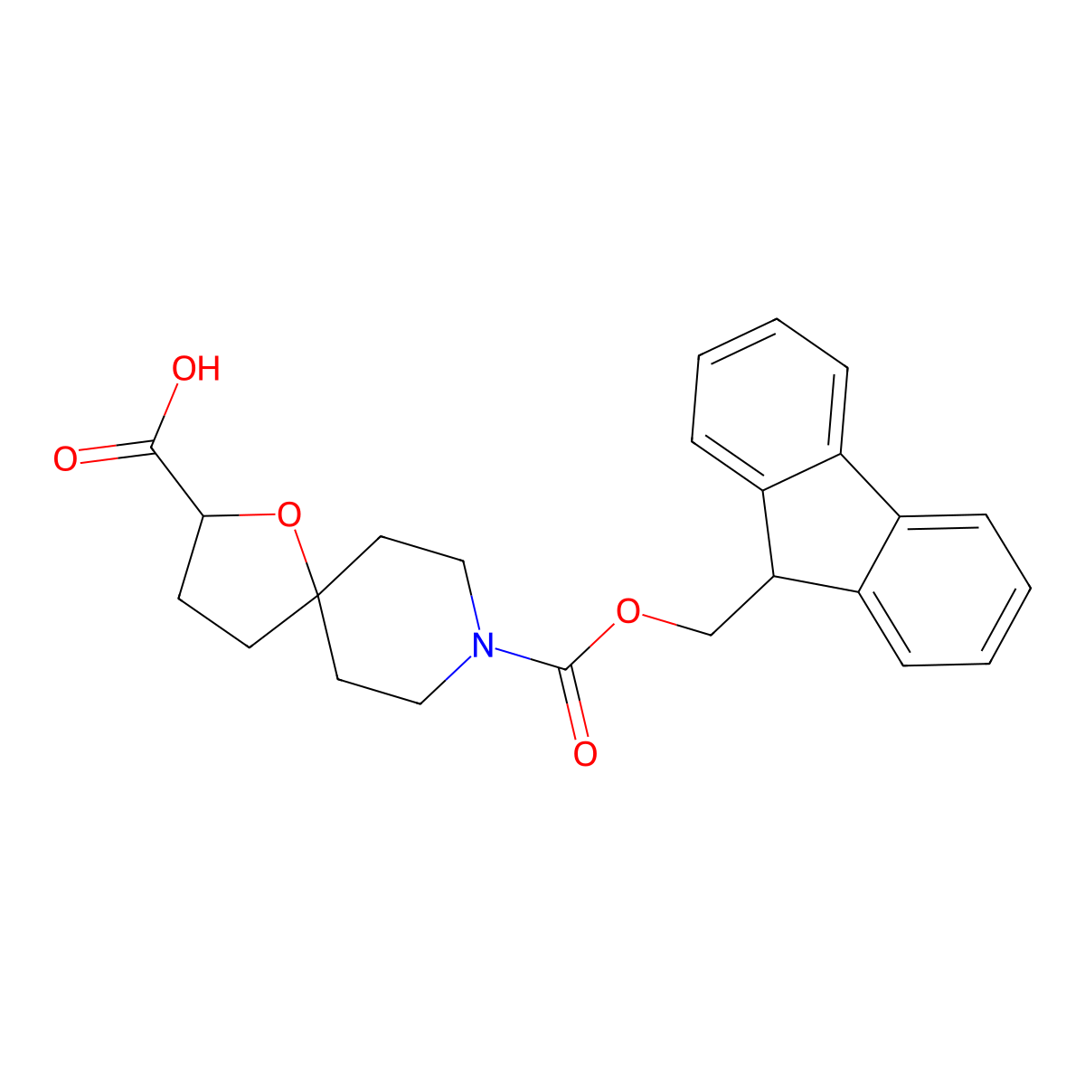 8-{[(9H-fluoren-9-yl)methoxy]carbonyl}-1-oxa-8-azaspiro[4.5]decane-2-carboxylicacid molecular structure, CAS 2913280-42-7