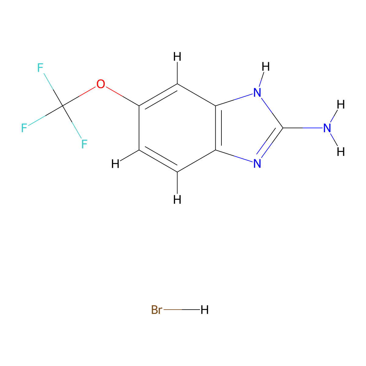 5-(trifluoromethoxy)-1H-1,3-benzodiazol-2-amine hydrobromide molecular structure, CAS 2913280-44-9