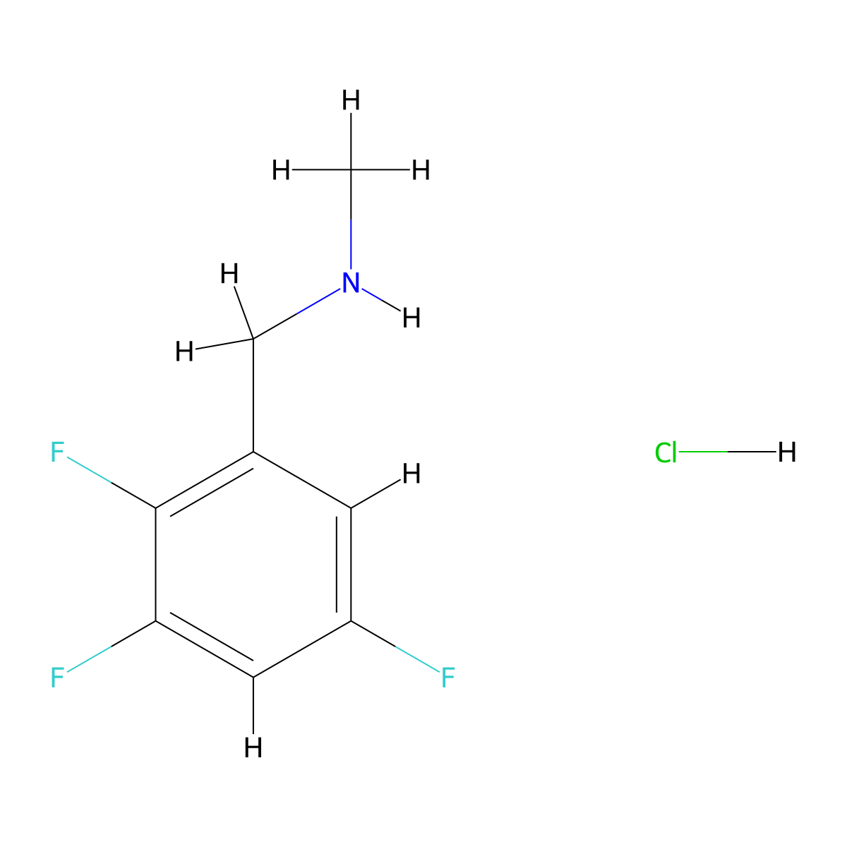 Methyl[(2,3,5-trifluorophenyl)methyl]amine hydrochloride molecular structure, CAS 2913280-51-8