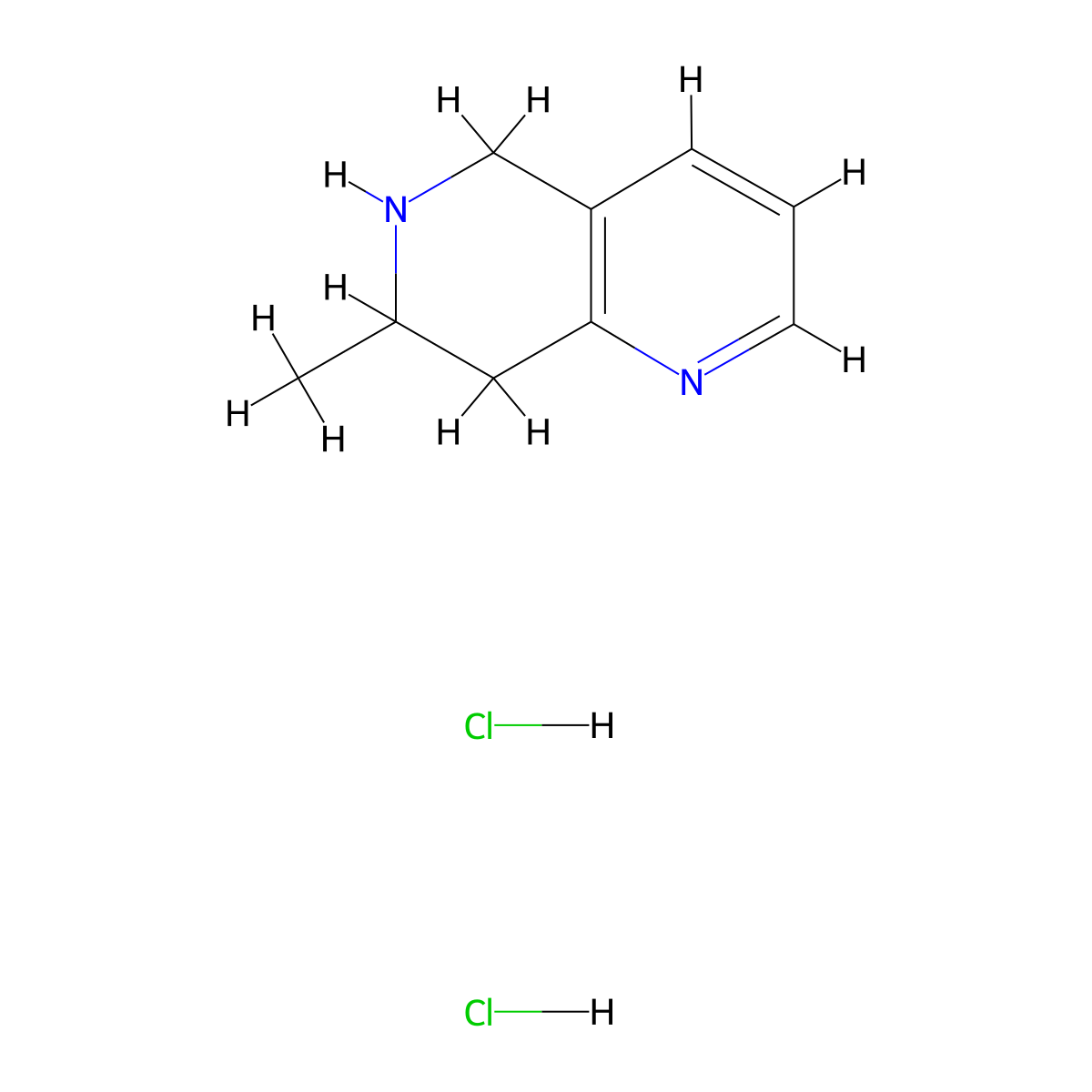 7-Methyl-5,6,7,8-tetrahydro-1,6-naphthyridine dihydrochloride molecular structure, CAS 2913280-53-0