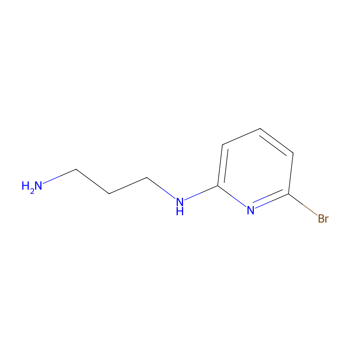 N1-(6-bromopyridin-2-yl)propane-1,3-diamine molecular structure, CAS 2913280-58-5
