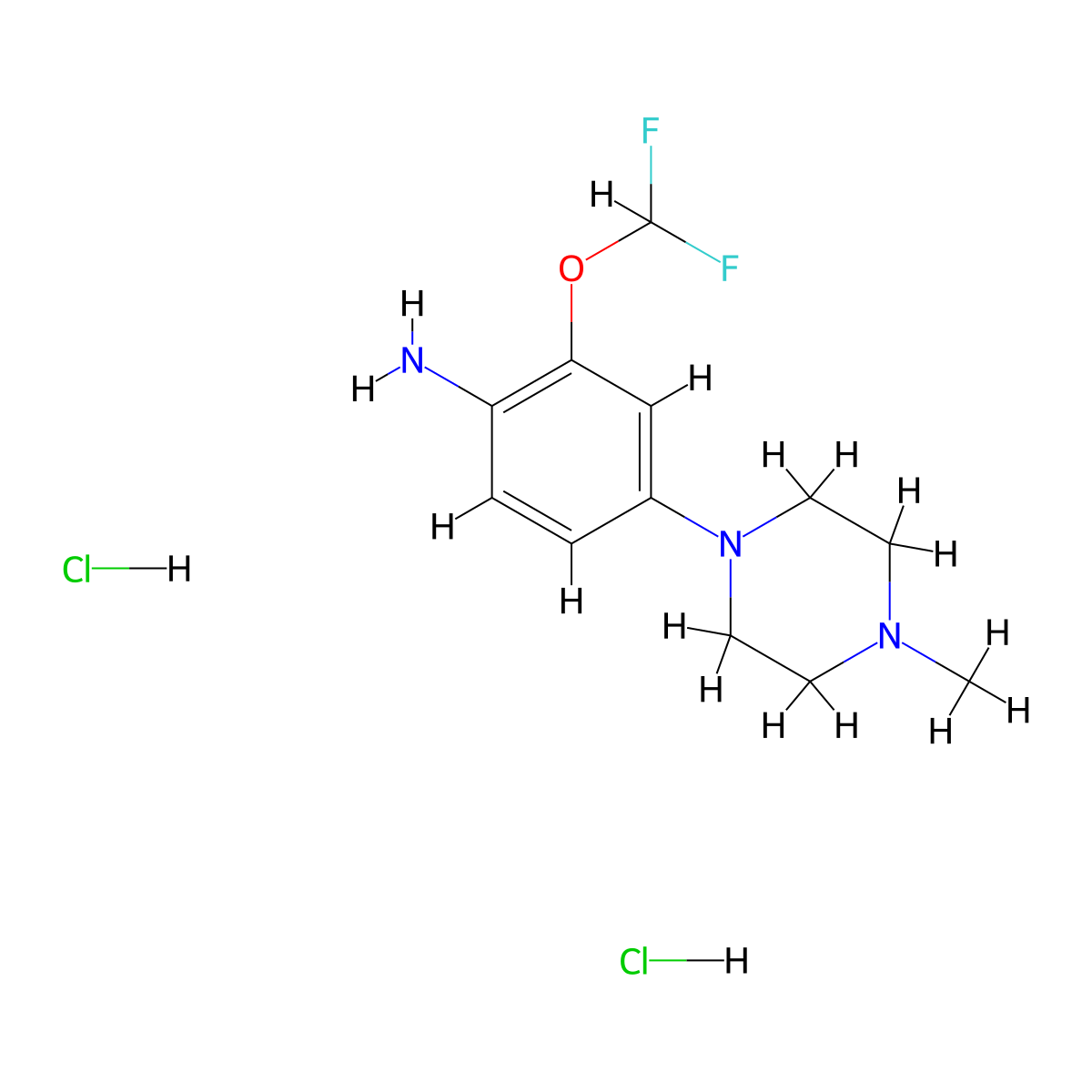 2-(Difluoromethoxy)-4-(4-methylpiperazin-1-yl)aniline dihydrochloride molecular structure, CAS 2913280-65-4