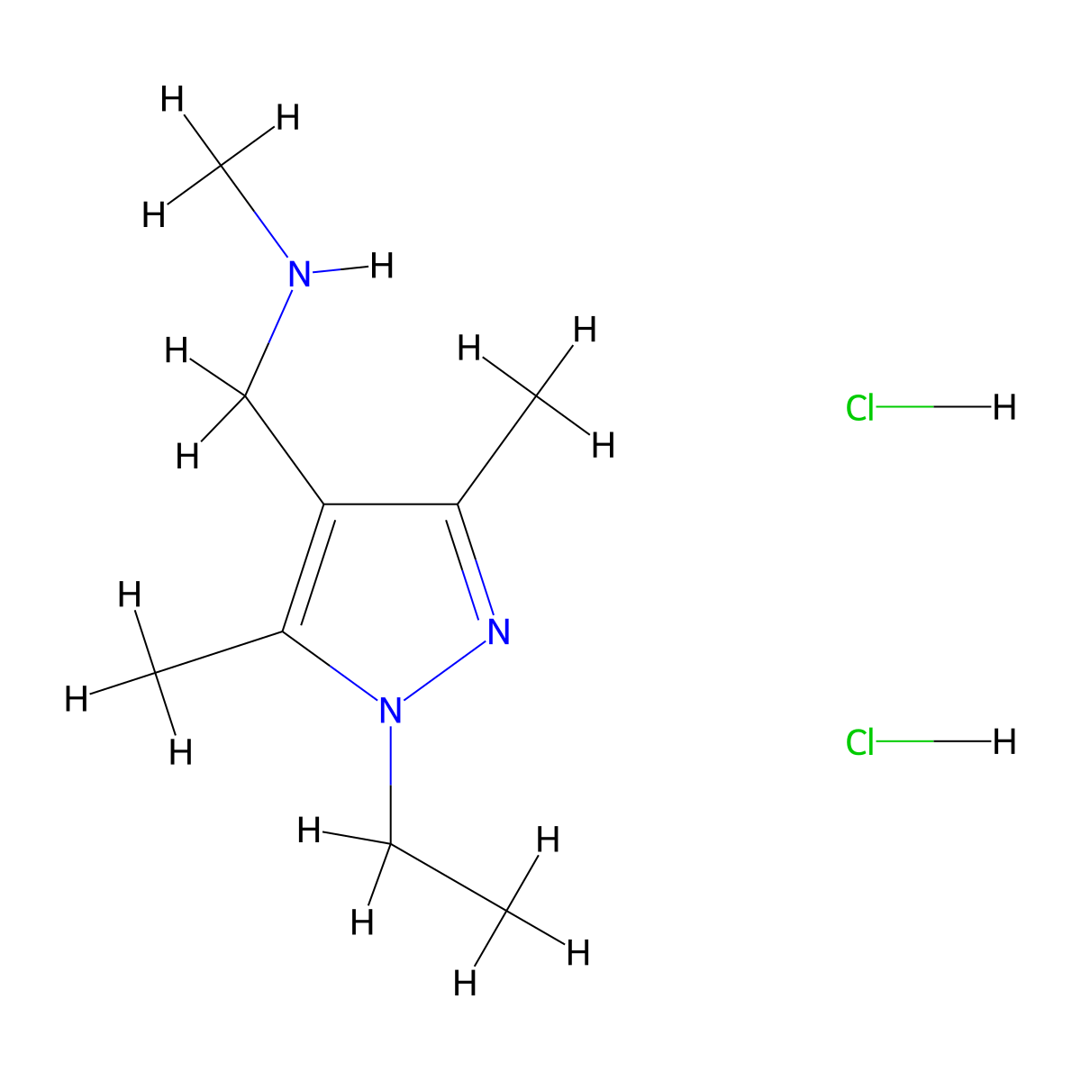 [(1-ethyl-3,5-dimethyl-1H-pyrazol-4-yl)methyl](methyl)amine dihydrochloride molecular structure, CAS 2913280-66-5