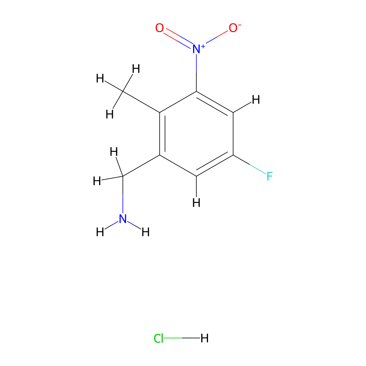 1-(5-Fluoro-2-methyl-3-nitrophenyl)methanaminehydrochloride molecular structure, CAS 2913280-70-1