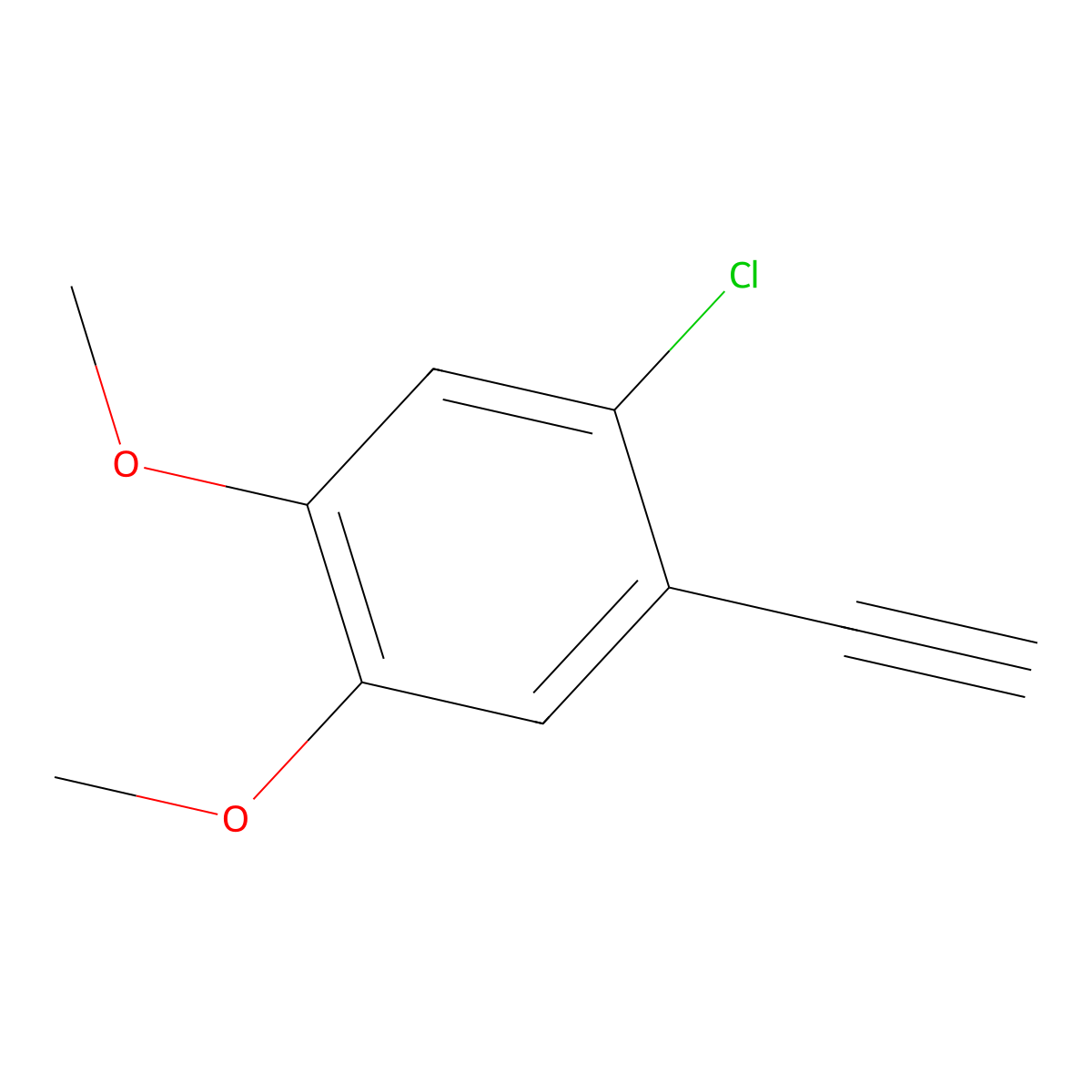 1-Chloro-2-ethynyl-4,5-dimethoxybenzene molecular structure, CAS 2913280-74-5