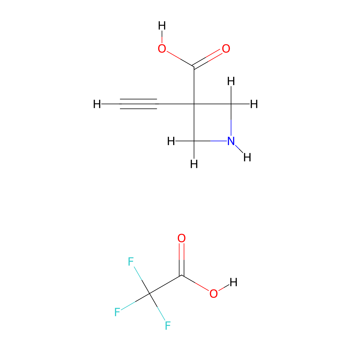 3-Ethynylazetidine-3-carboxylic acid; trifluoroacetic acid molecular structure, CAS 2913280-85-8