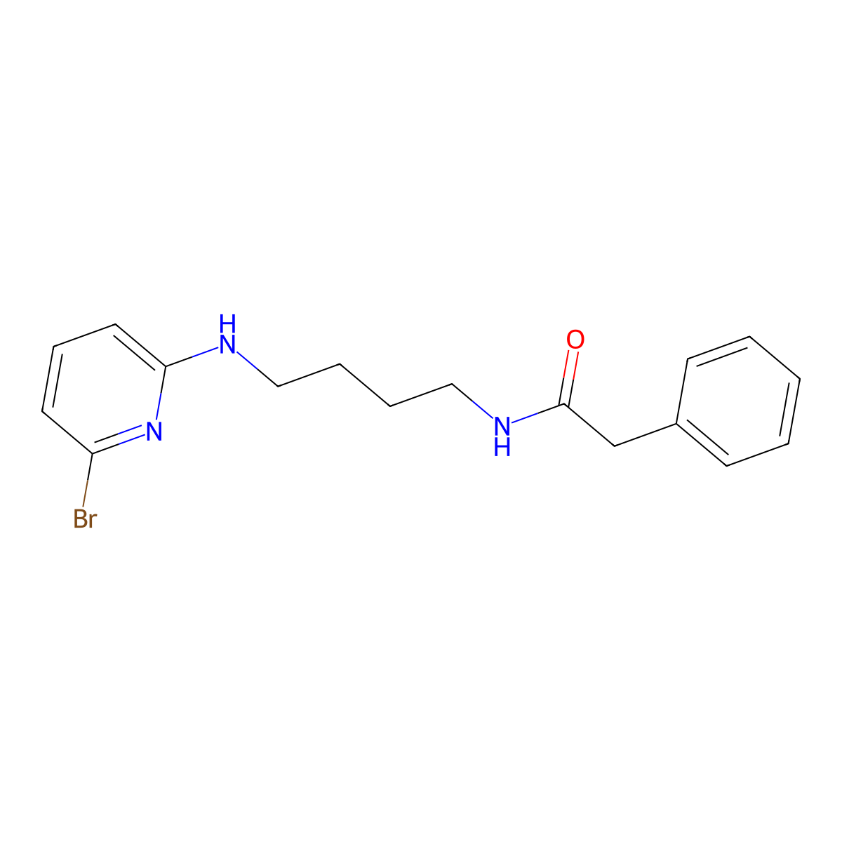 N-{4-[(6-bromopyridin-2-yl)amino]butyl}-2-phenylacetamide molecular structure, CAS 2913280-88-1