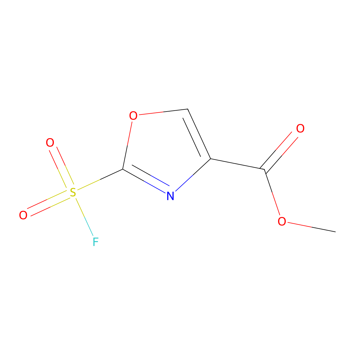Methyl 2-(fluorosulfonyl)-1,3-oxazole-4-carboxylate molecular structure, CAS 2913280-90-5