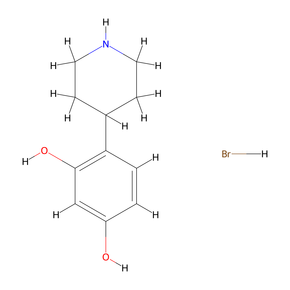 4-(Piperidin-4-yl)benzene-1,3-diol hydrobromide molecular structure, CAS 2913280-92-7