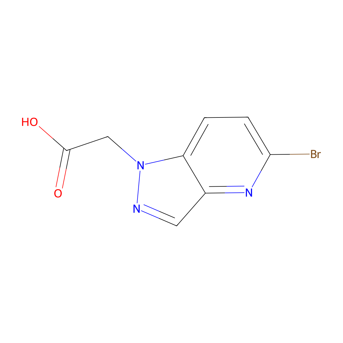 2-{5-bromo-1H-pyrazolo[4,3-b]pyridin-1-yl}acetic acid molecular structure, CAS 2913280-93-8