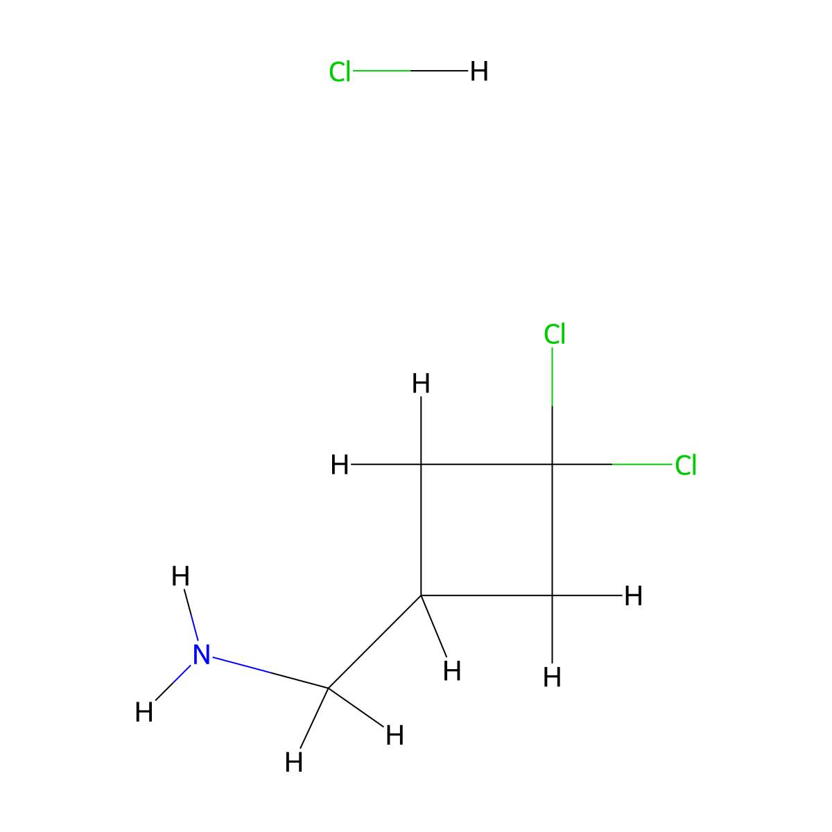 1-(3,3-Dichlorocyclobutyl)methanamine hydrochloride molecular structure, CAS 2913281-01-1