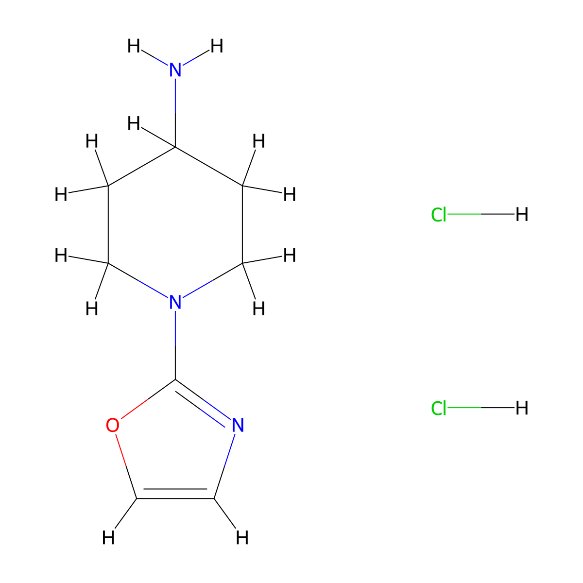 1-(1,3-Oxazol-2-yl)piperidin-4-amine dihydrochloride molecular structure, CAS 2913281-04-4