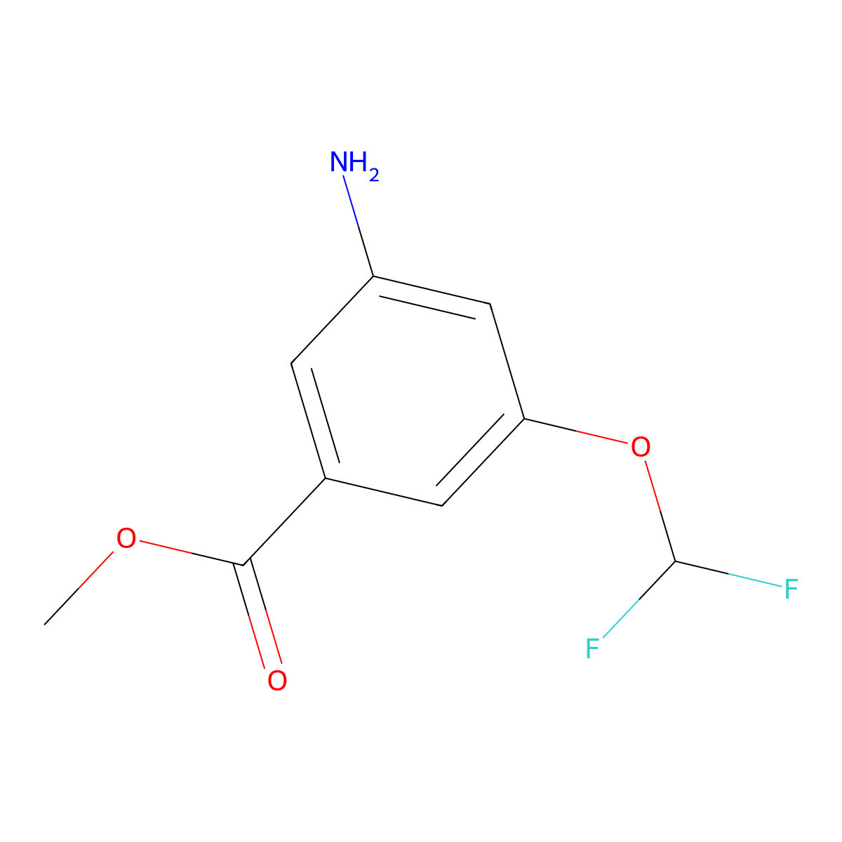Methyl3-amino-5-(difluoromethoxy)benzoate molecular structure, CAS 2913281-08-8
