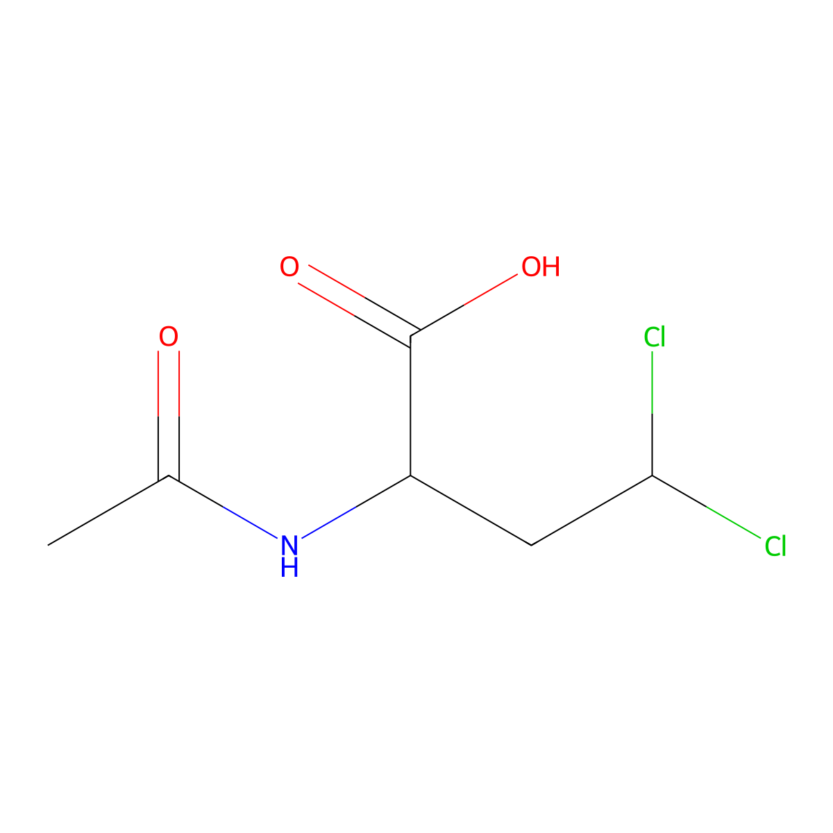 4,4-Dichloro-2-acetamidobutanoic acid molecular structure, CAS 2913288-56-7