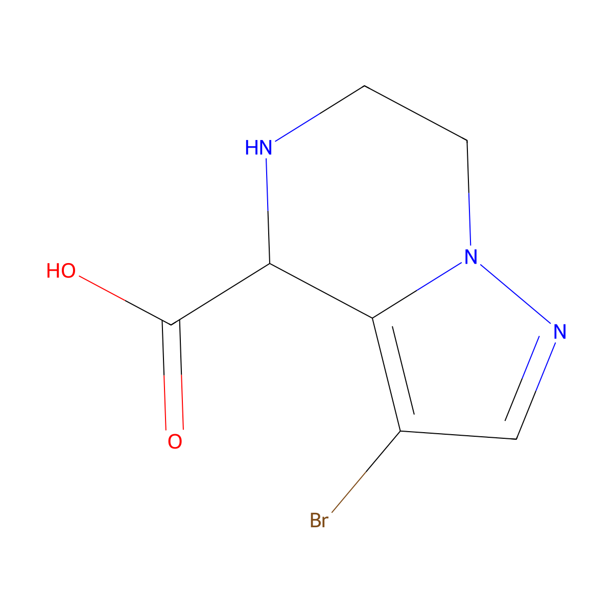 3-bromo-4H,5H,6H,7H-pyrazolo[1,5-a]pyrazine-4-carboxylic acid molecular structure, CAS 2913288-76-1