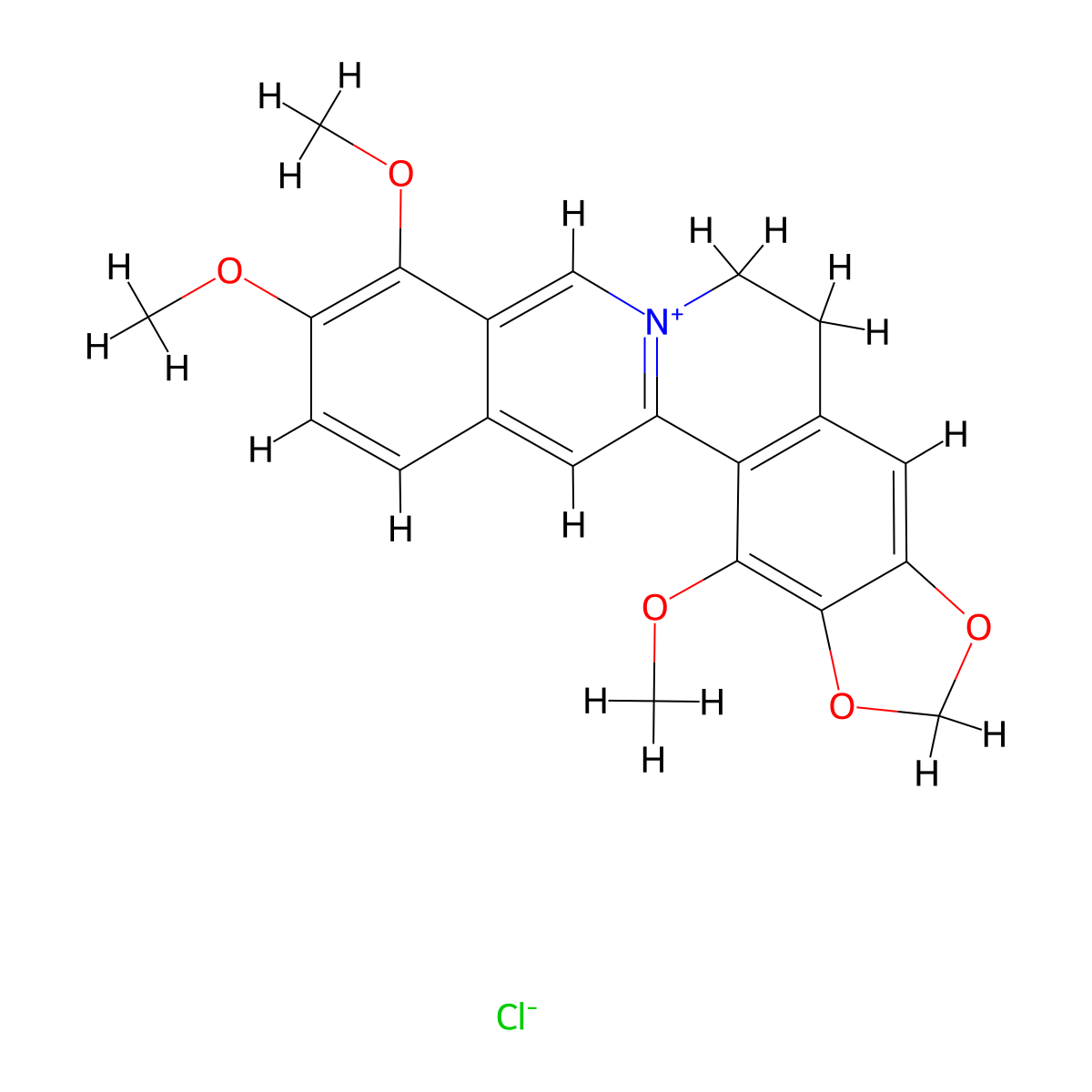 1-Methoxyberberium molecular structure, CAS 29133-52-6