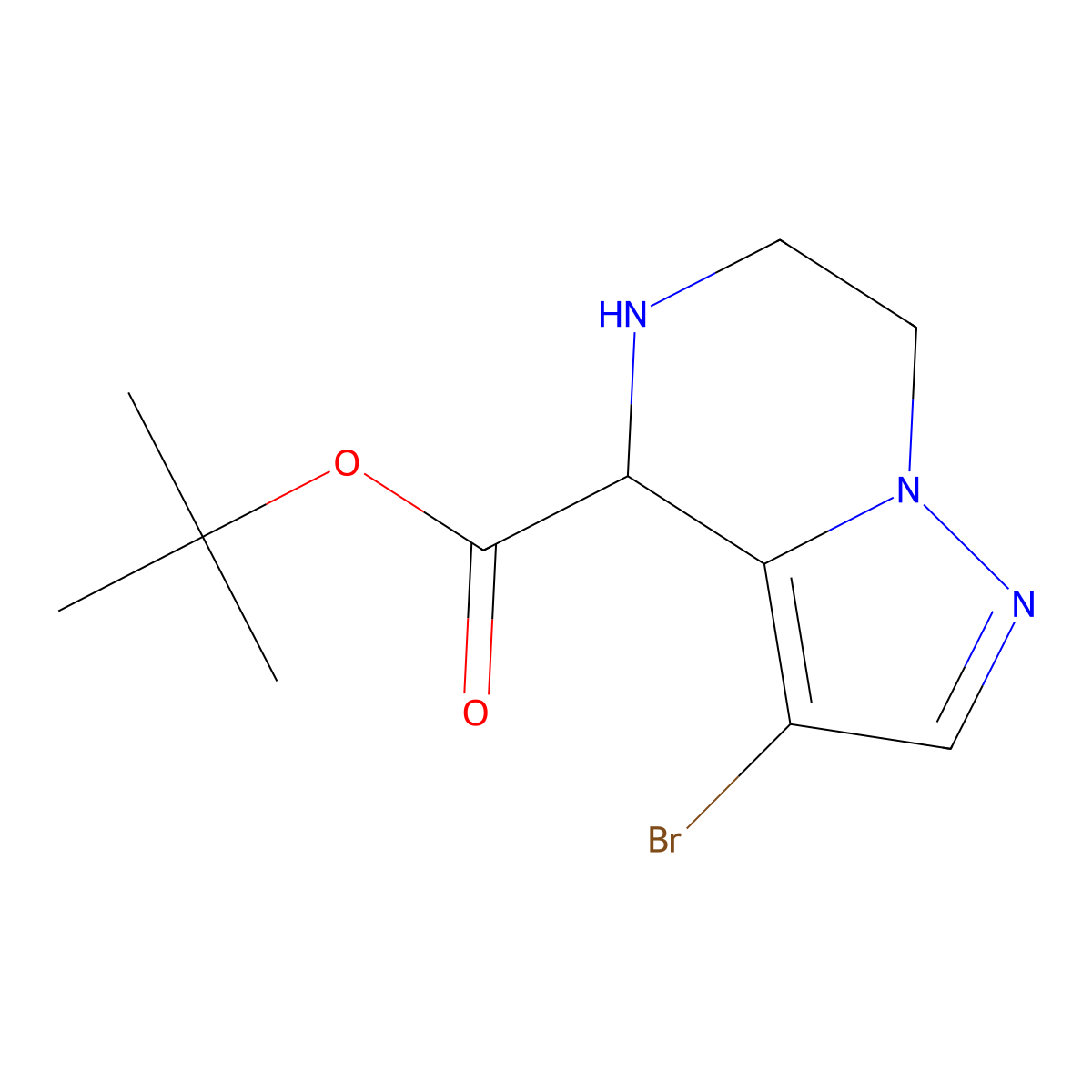 tert-butyl 3-bromo-4H,5H,6H,7H-pyrazolo[1,5-a]pyrazine-4-carboxylate molecular structure, CAS 2913318-09-7