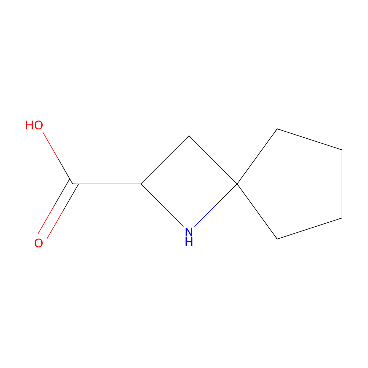1-Azaspiro[3.4]octane-2-carboxylic acid molecular structure, CAS 2913319-78-3