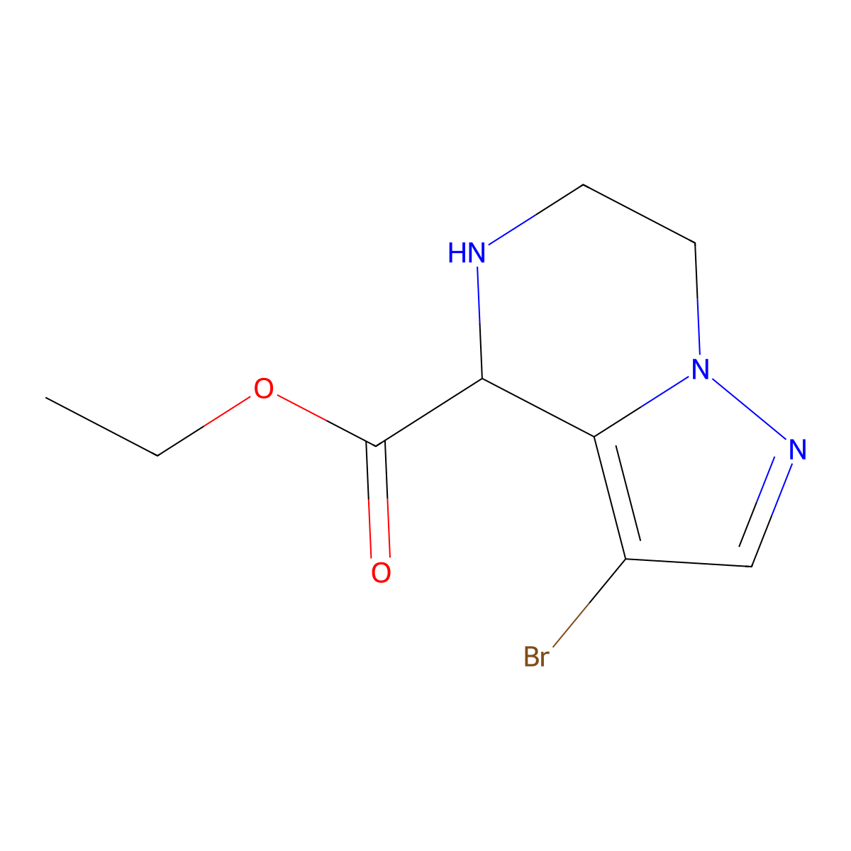 ethyl 3-bromo-4H,5H,6H,7H-pyrazolo[1,5-a]pyrazine-4-carboxylate molecular structure, CAS 2913343-39-0