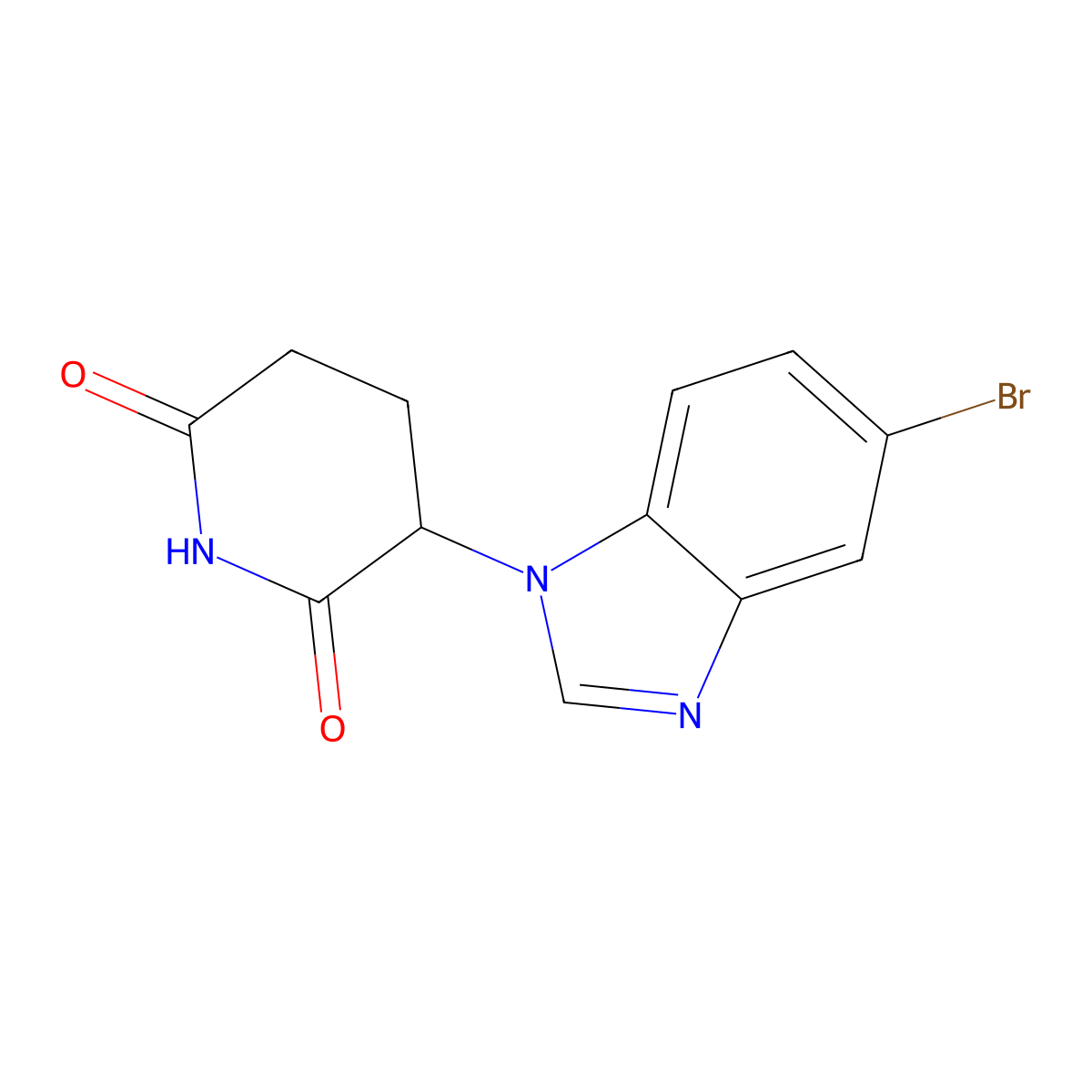 3-(5-bromo-1H-1,3-benzodiazol-1-yl)piperidine-2,6-dione molecular structure, CAS 2913343-49-2
