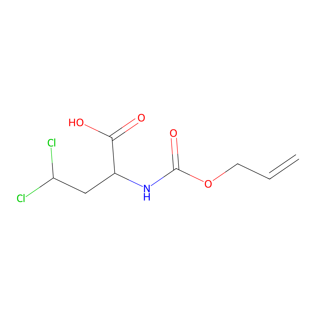 4,4-Dichloro-2-{[(prop-2-en-1-yloxy)carbonyl]amino}butanoic acid molecular structure, CAS 2913351-25-2