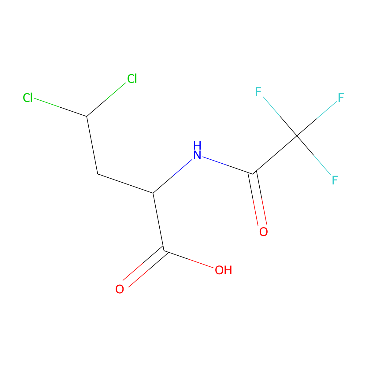 4,4-Dichloro-2-(2,2,2-trifluoroacetamido)butanoic acid molecular structure, CAS 2913383-36-3