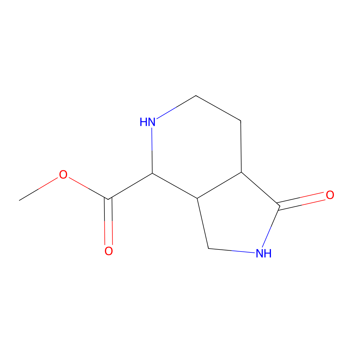 methyl 1-oxo-octahydro-1H-pyrrolo[3,4-c]pyridine-4-carboxylate molecular structure, CAS 2913395-14-7