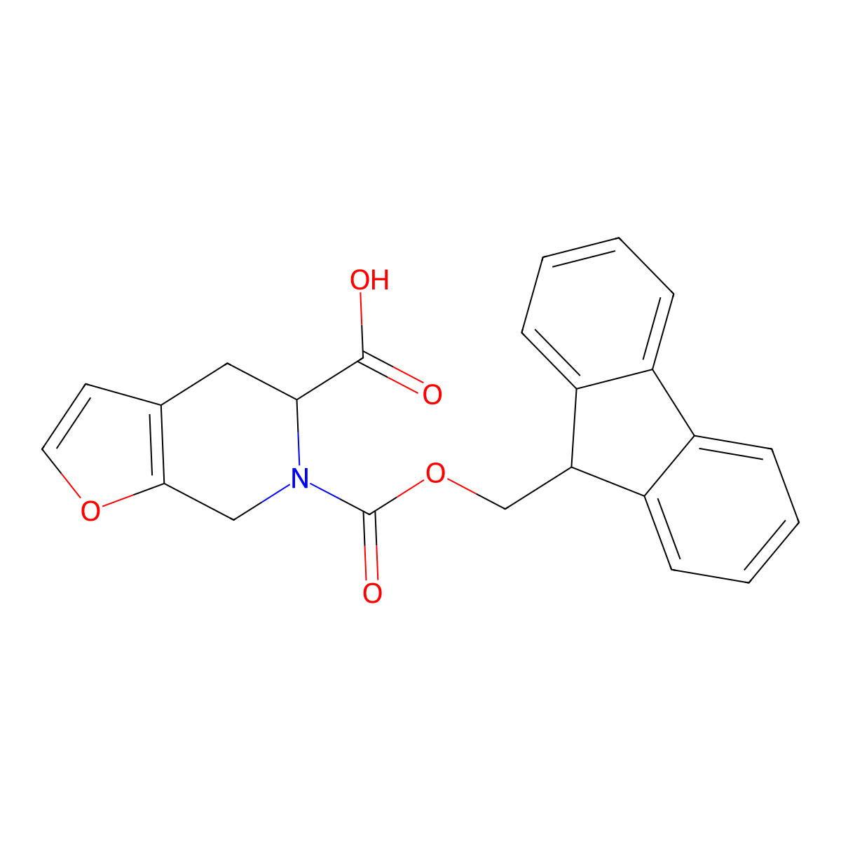 6-{[(9H-fluoren-9-yl)methoxy]carbonyl}-4H,5H,6H,7H-furo[2,3-c]pyridine-5-carboxylic acid molecular structure, CAS 2913397-81-4