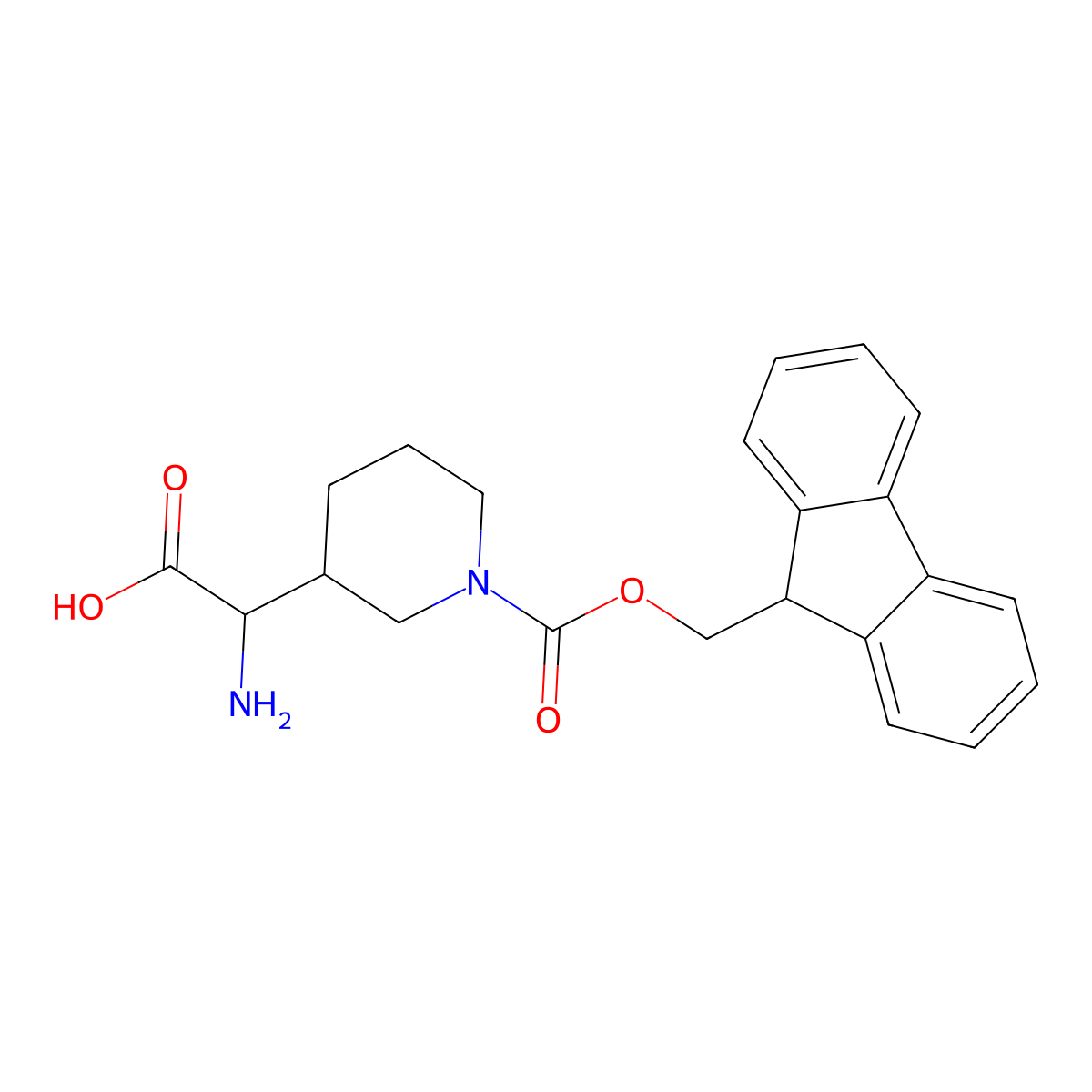 2-amino-2-(1-{[(9H-fluoren-9-yl)methoxy]carbonyl}piperidin-3-yl)acetic acid molecular structure, CAS 2913398-34-0