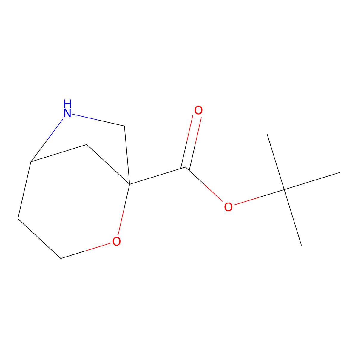 Tert-butyl 2-oxa-6-azabicyclo[3.2.1]octane-1-carboxylate molecular structure, CAS 2913398-76-0
