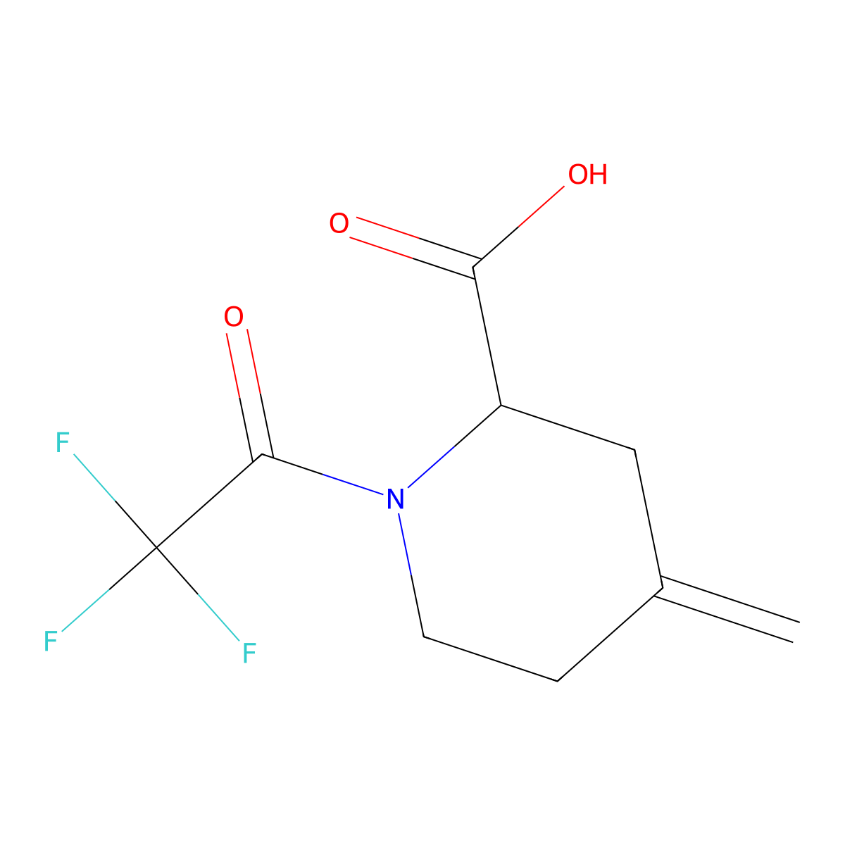 4-Methylidene-1-(2,2,2-trifluoroacetyl)piperidine-2-carboxylic acid molecular structure, CAS 2913399-51-4