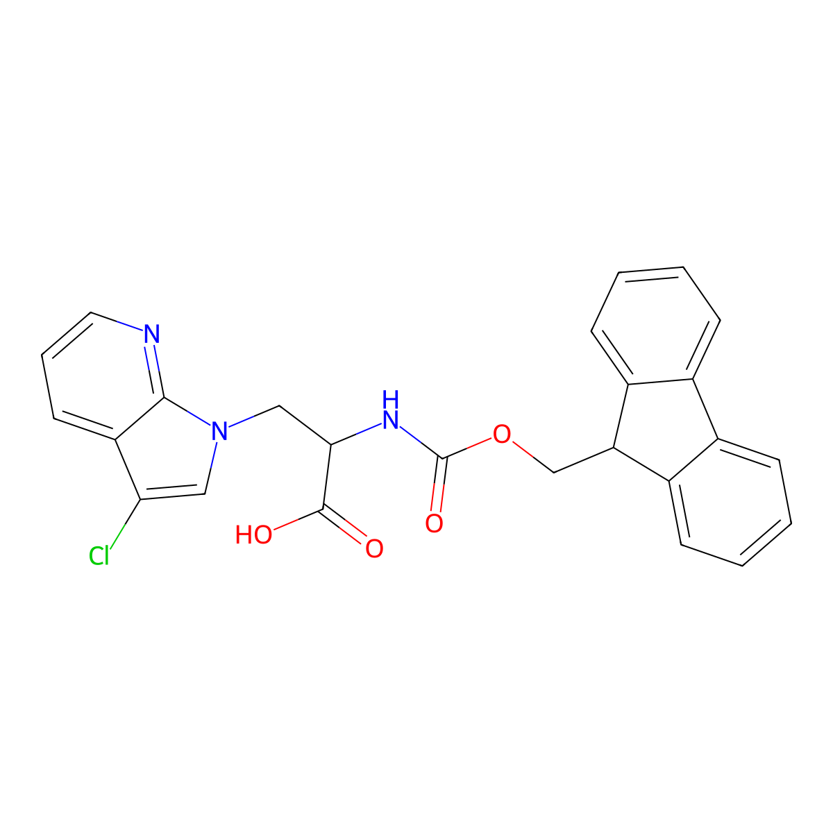 3-{3-chloro-1H-pyrrolo[2,3-b]pyridin-1-yl}-2-({[(9H-fluoren-9-yl)methoxy]carbonyl}amino)propanoic acid molecular structure, CAS 2913399-94-5