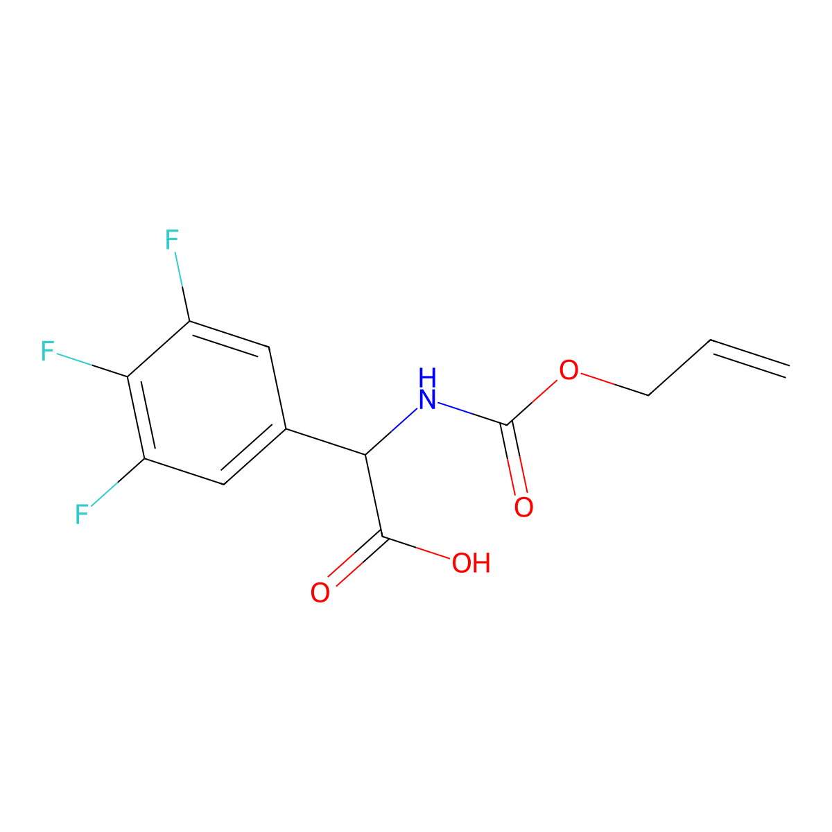 2-{[(Prop-2-en-1-yloxy)carbonyl]amino}-2-(3,4,5-trifluorophenyl)acetic acid molecular structure, CAS 2913399-99-0