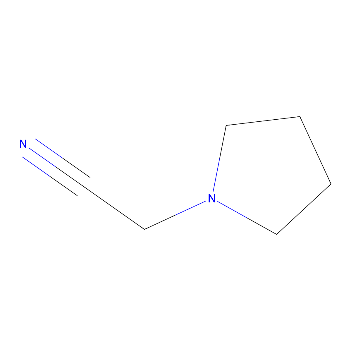 Pyrrolidine-1-acetonitrile molecular structure, CAS 29134-29-0
