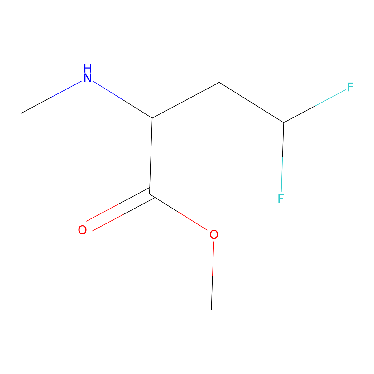 Methyl 4,4-difluoro-2-(methylamino)butanoate molecular structure, CAS 2913400-10-7